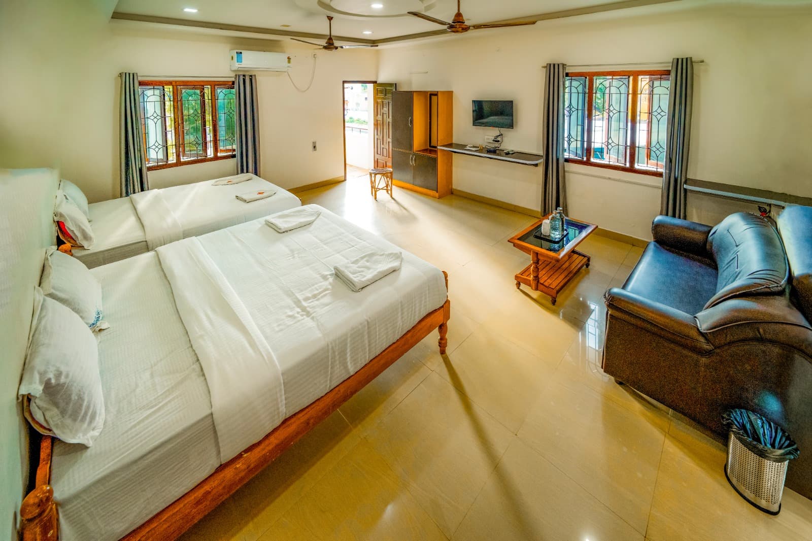 Family Room with Private Balcony, wide view